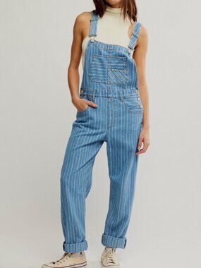 NWT Free People Ziggy Denim Overalls in Beachcomber Blue - Special Edition